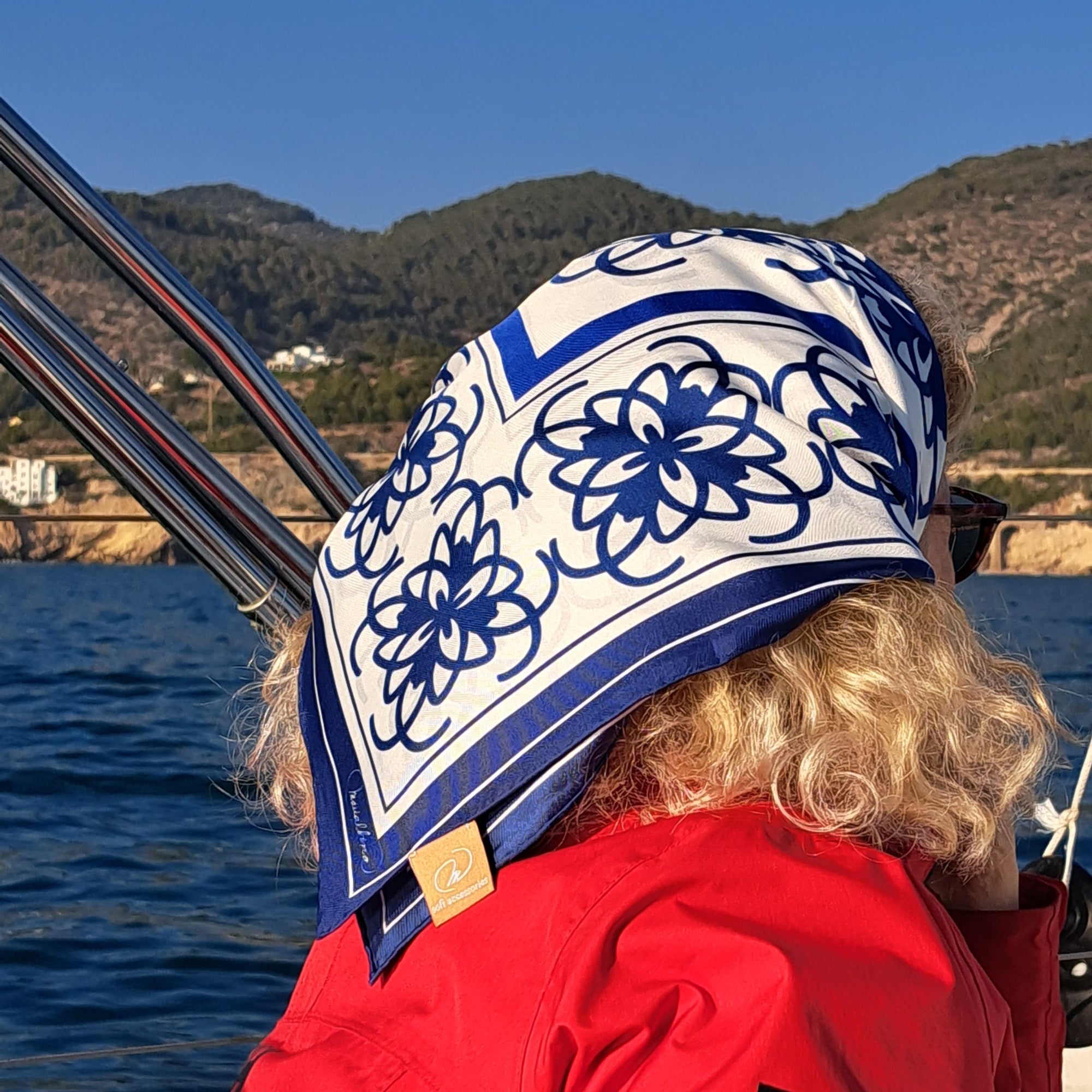 Roseta Bandana Azul y Blanco