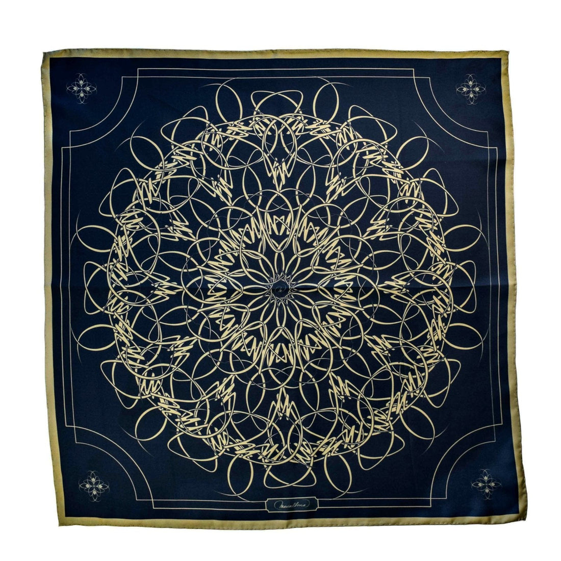 Pañuelo cuadrado mediano de seda Encaje Gold 70