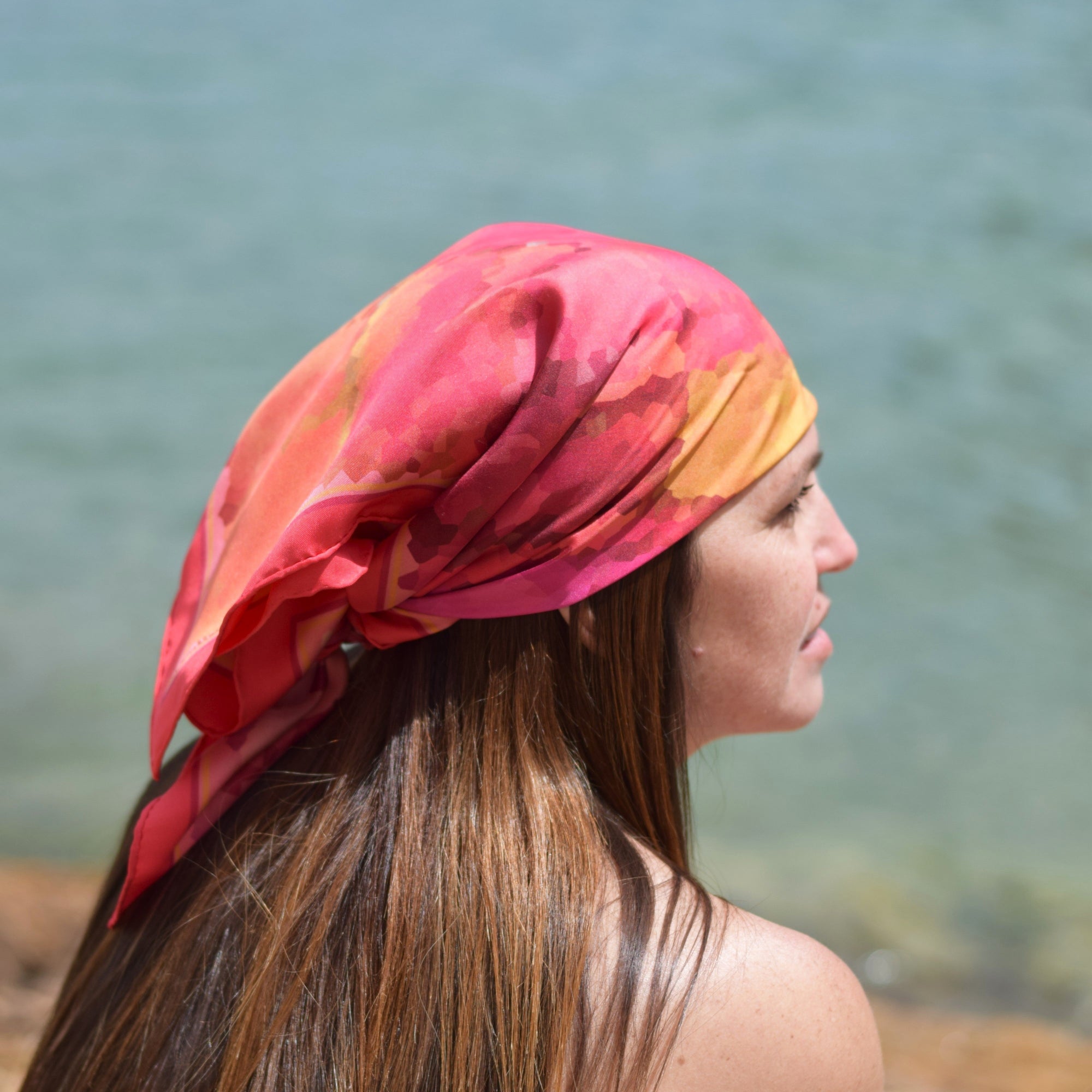 Abstract Fire Silk Scarf