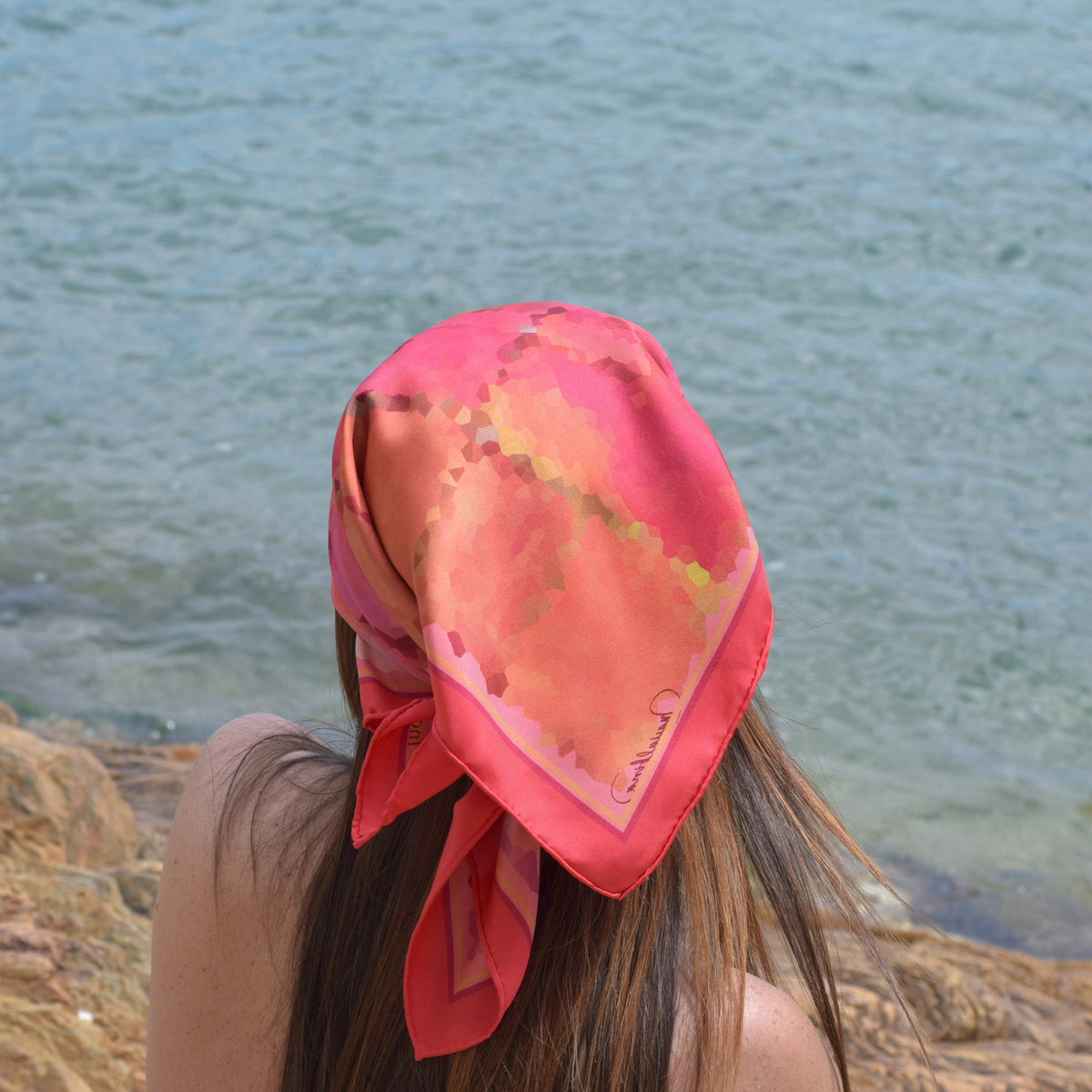Abstract Fire Silk Scarf