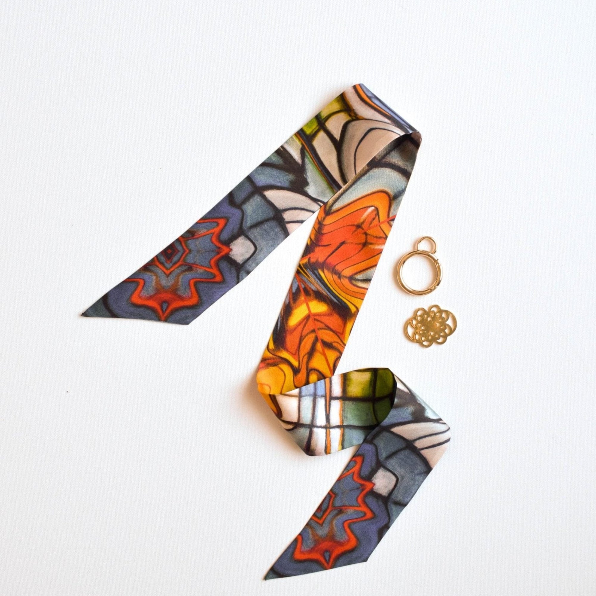 Stained Glass Thin Silk Tie
