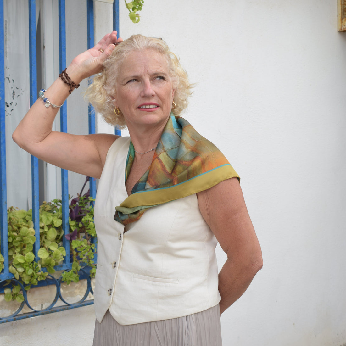 Pañuelo de Seda "Campos Nocturnos"