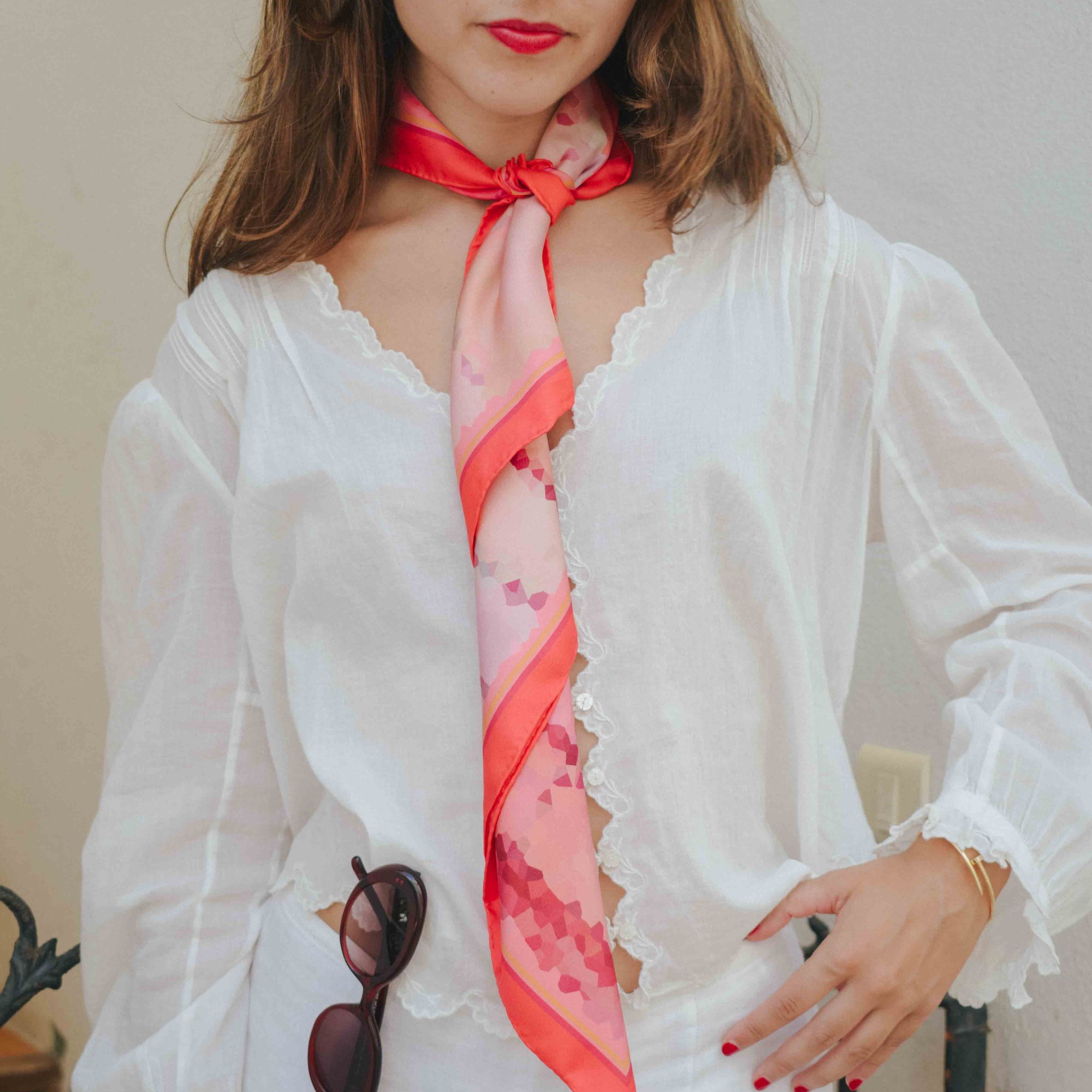 Abstract Fire Silk Scarf