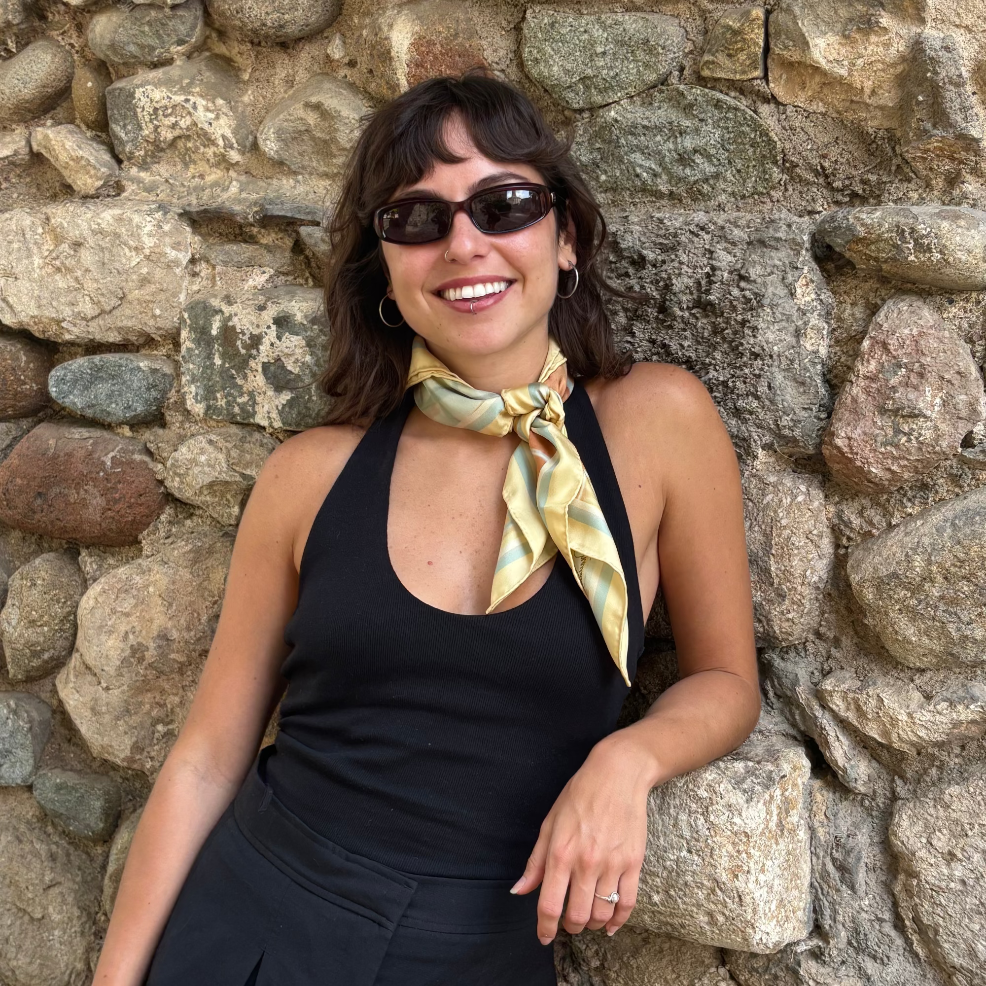 Pañuelo de Seda Surcos Dorados