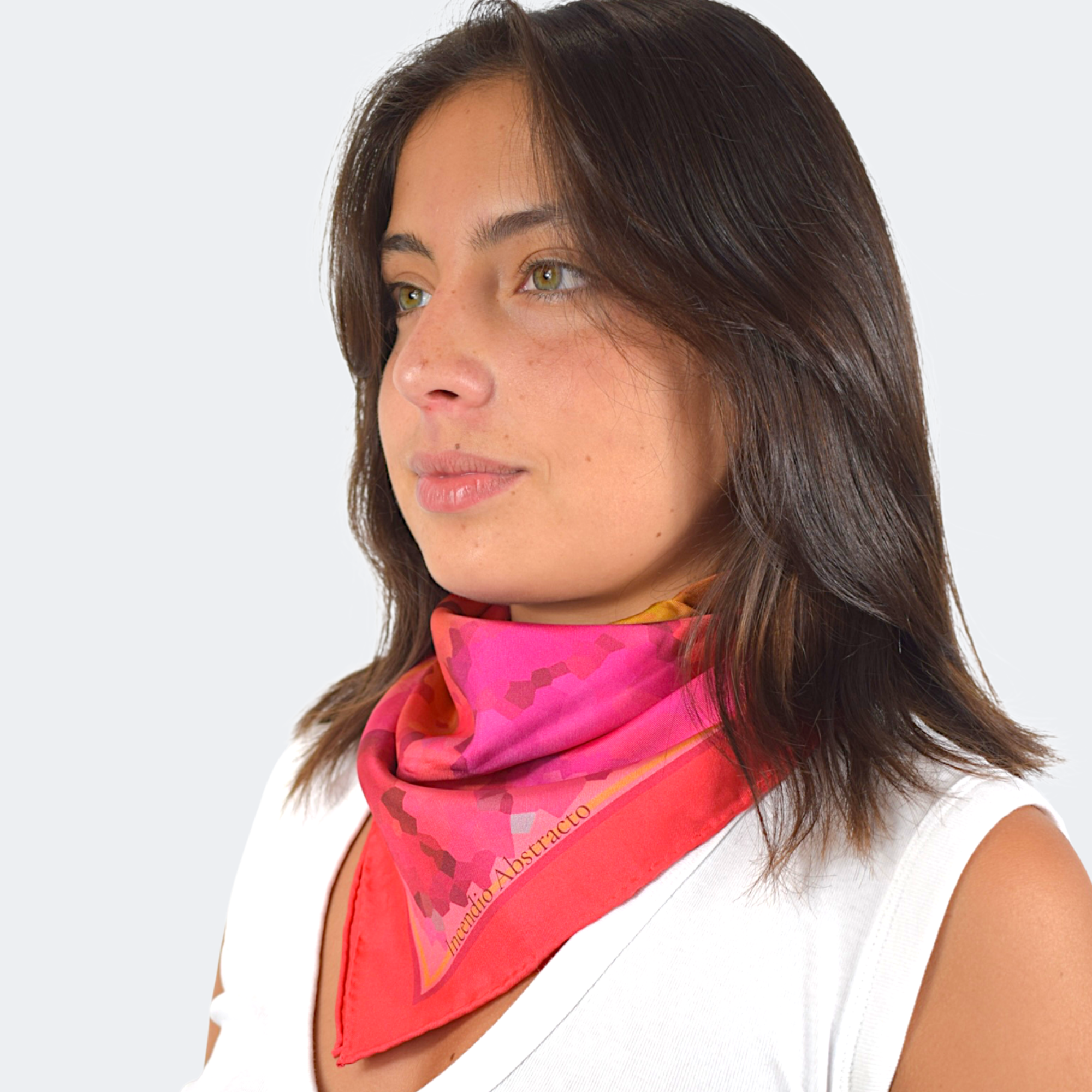 Abstract Fire Silk Scarf