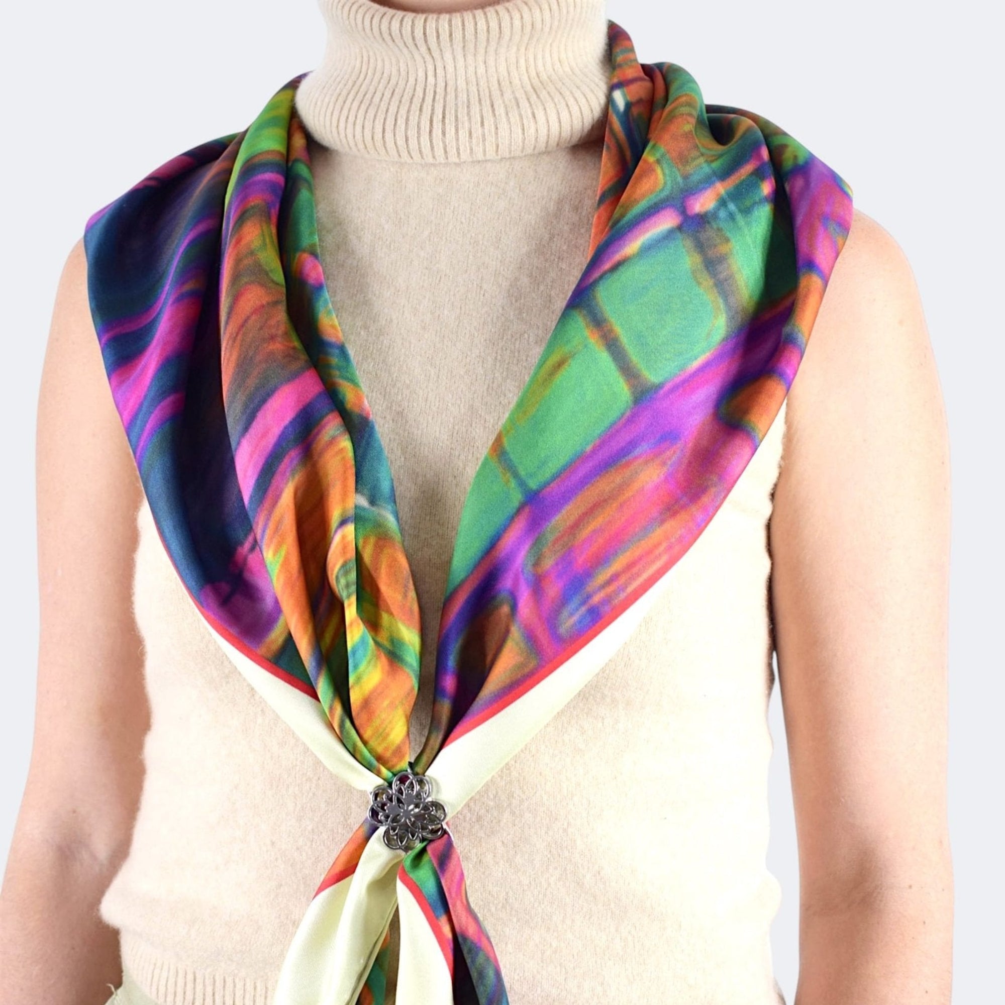 Abstract Silk Scarf Modernism 90