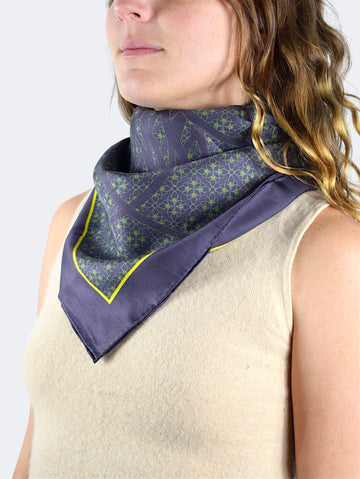 Blue Emblem Silk Scarf 70