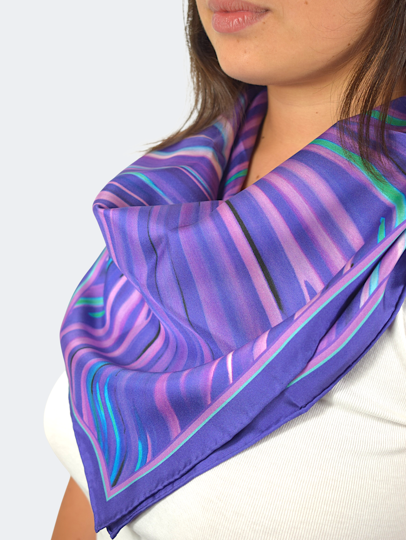 Purple Poppy Silk Scarf 