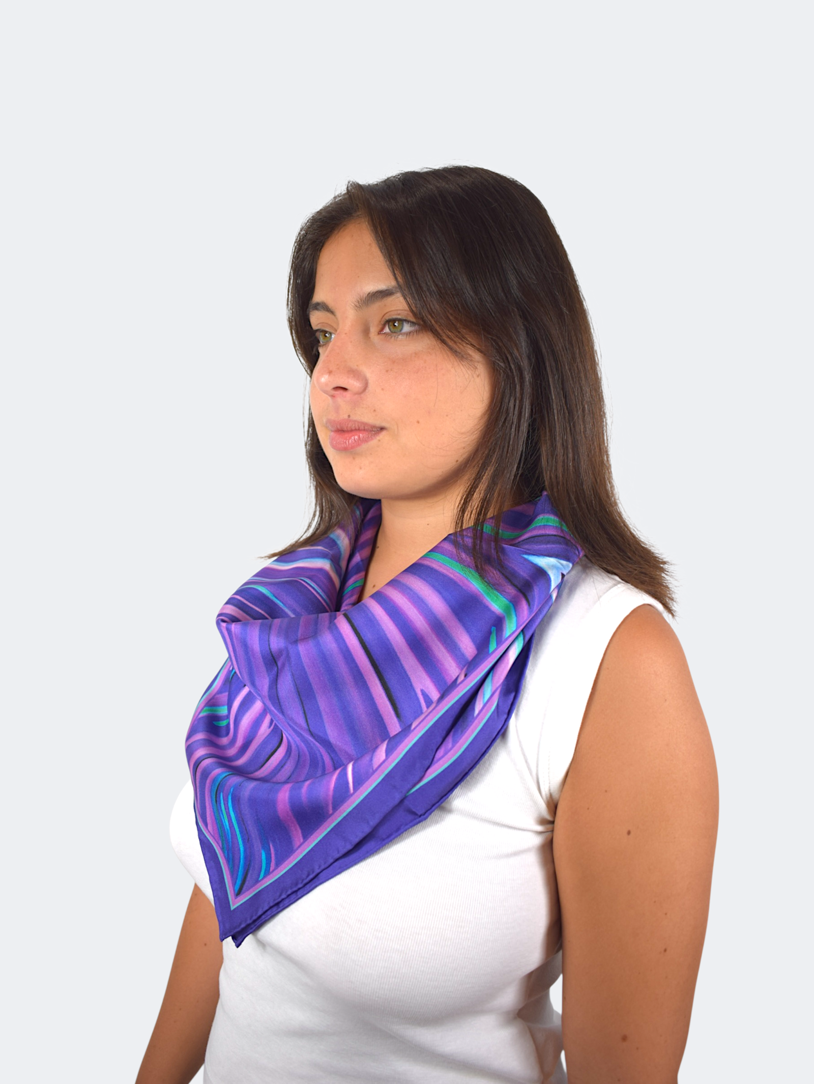 Purple Poppy Silk Scarf 