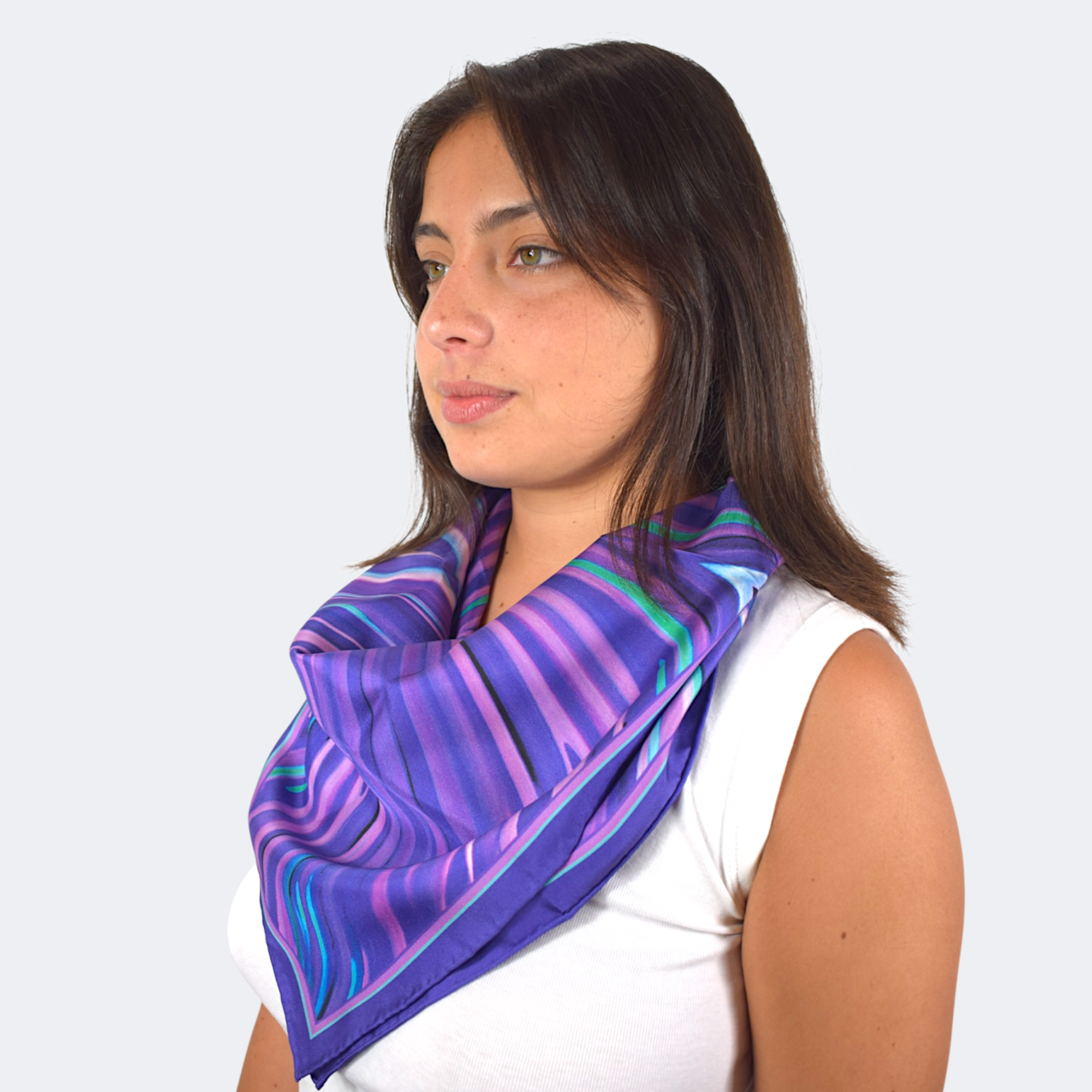 Poppy Morada Pañuelo de Seda