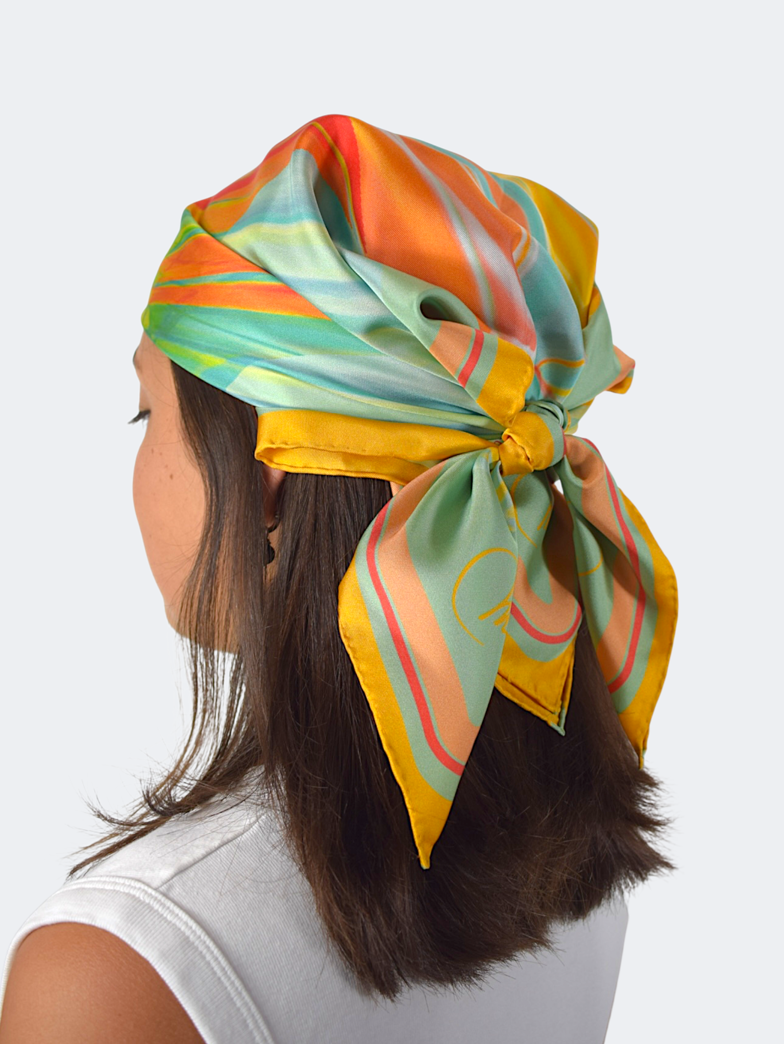 “Solaris” silk scarf