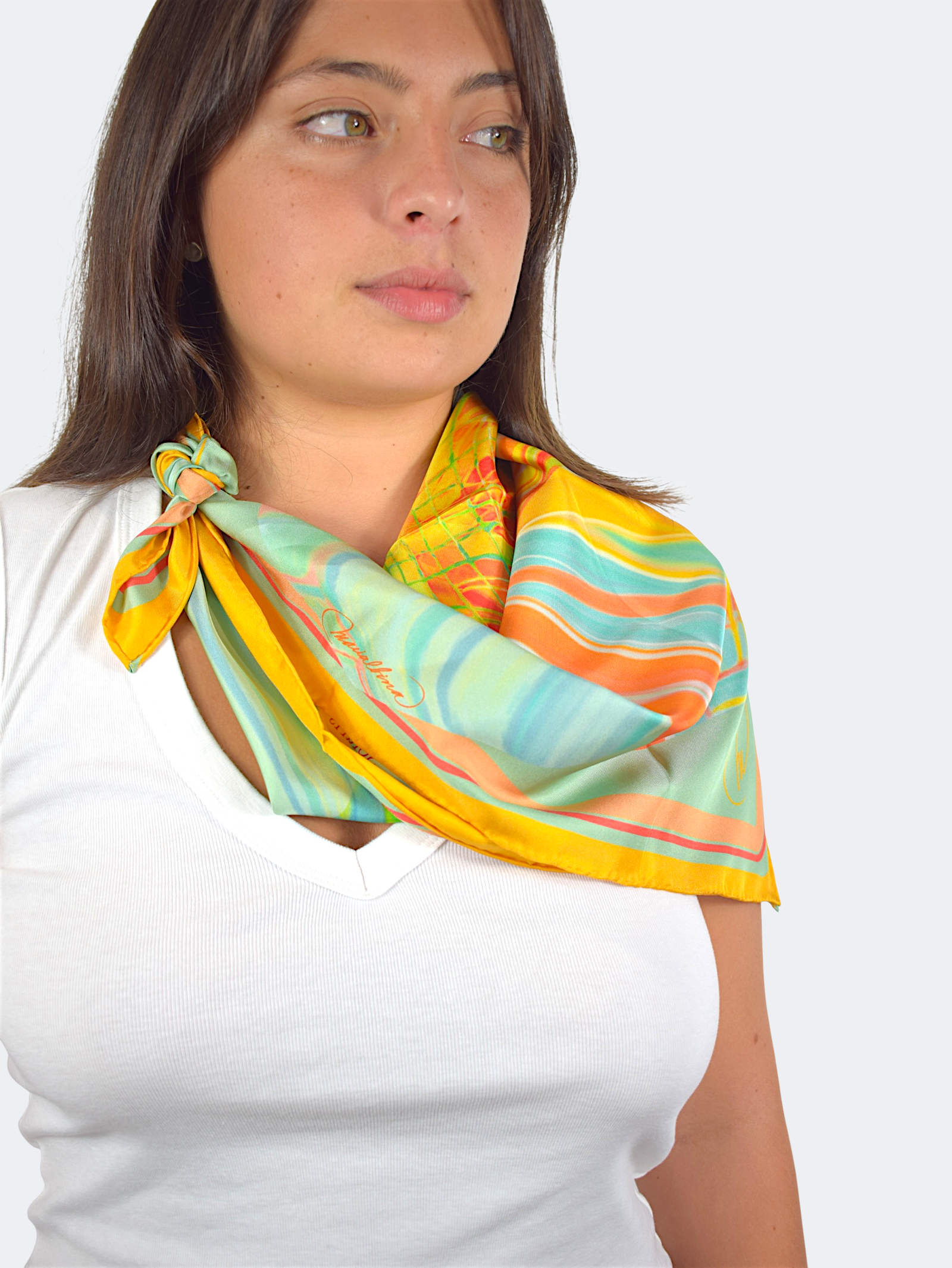 “Solaris” silk scarf