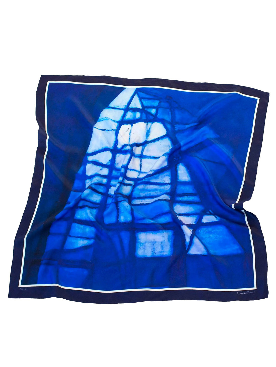 Pañuelo Carré de Seda Azul 90