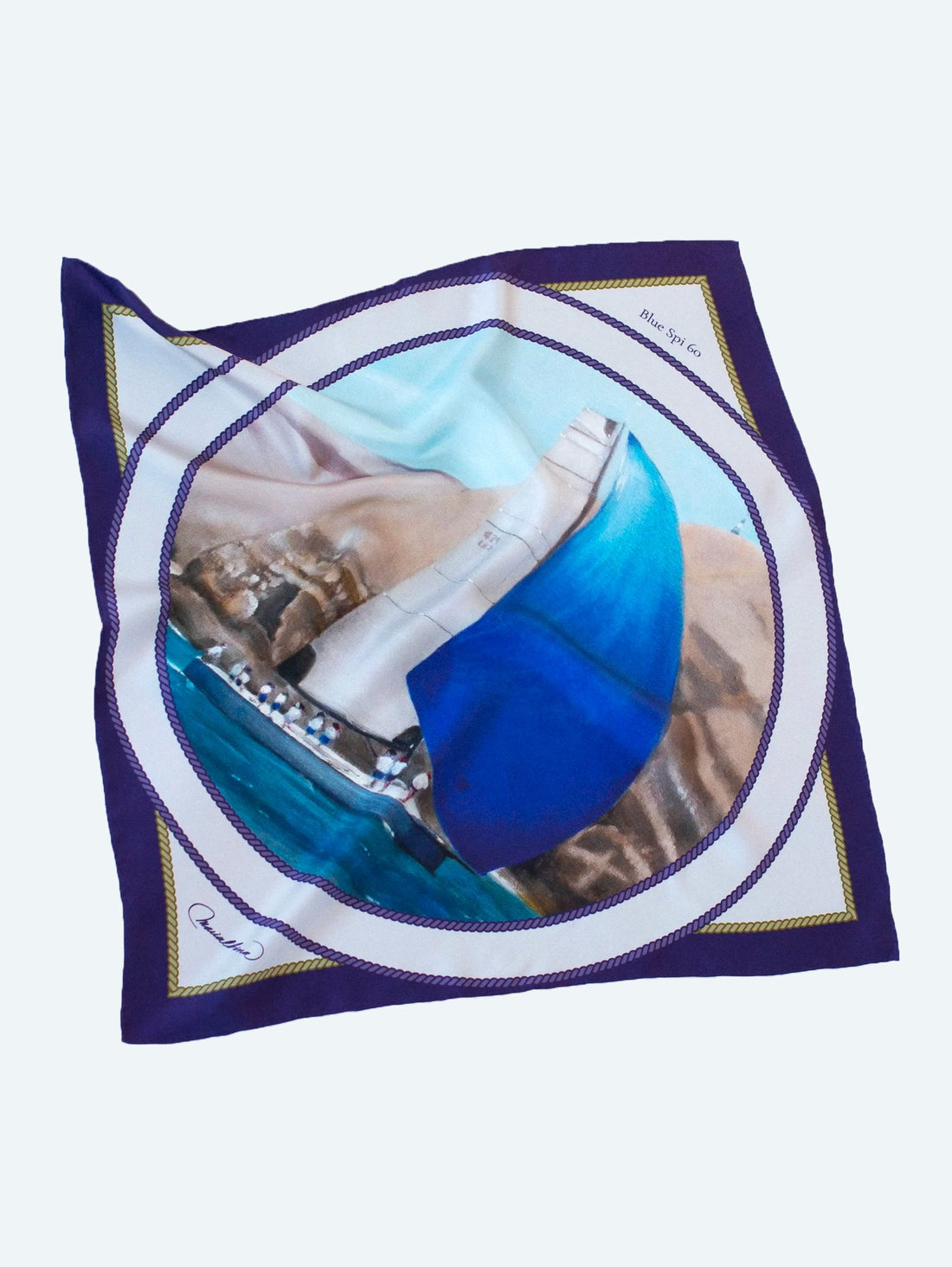 Bandana de Seda Blue Spi: Elegancia náutica inspirada en la regata de Lima