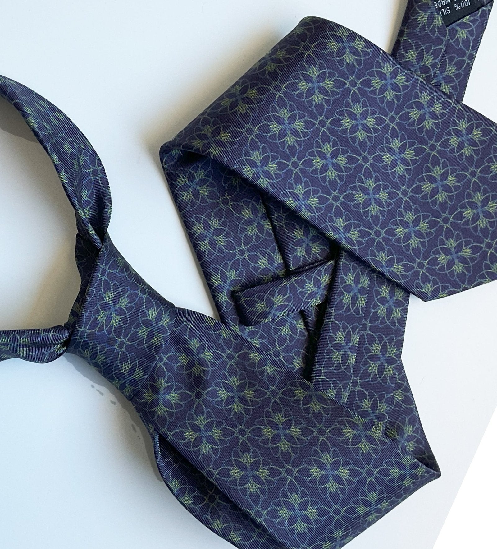 Blue Emblem Silk Tie