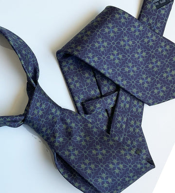 Blue Emblem Silk Tie
