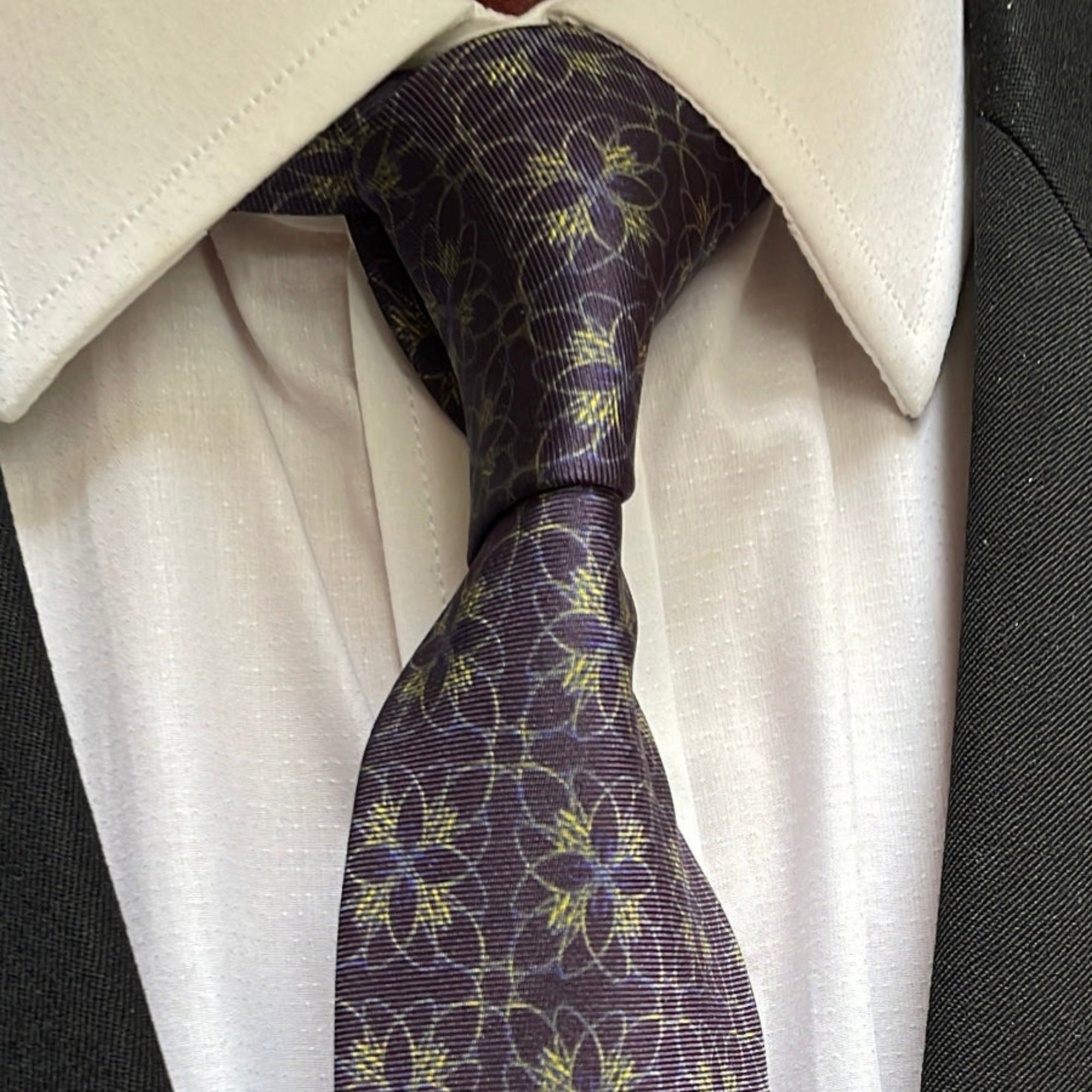 Blue Emblem Silk Tie