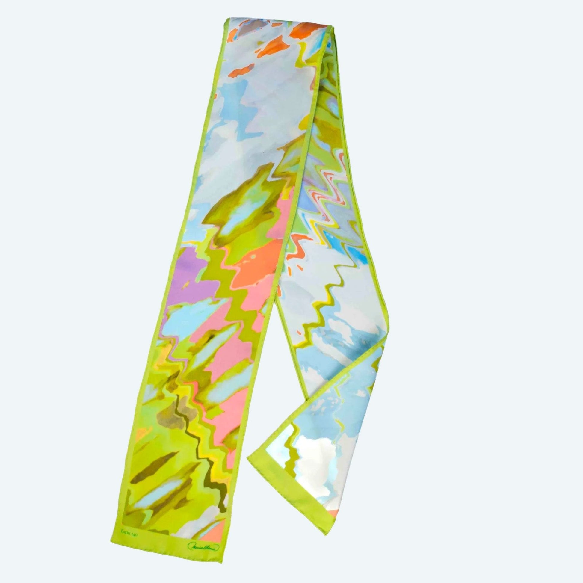 Pañuelo de Seda Estiu 140 – Tonos Pasteles de Verano y Elegancia Todo el Año en un Accesorio Versátil Acabado a Mano