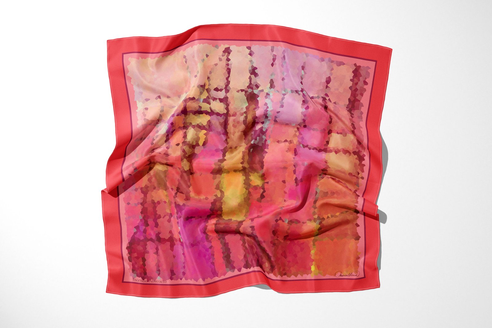 Pañuelo de Seda Incendio Abstracto