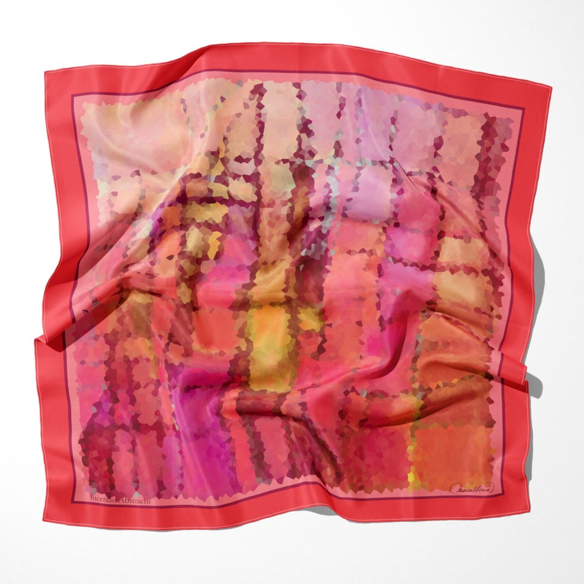Abstract Fire Silk Scarf
