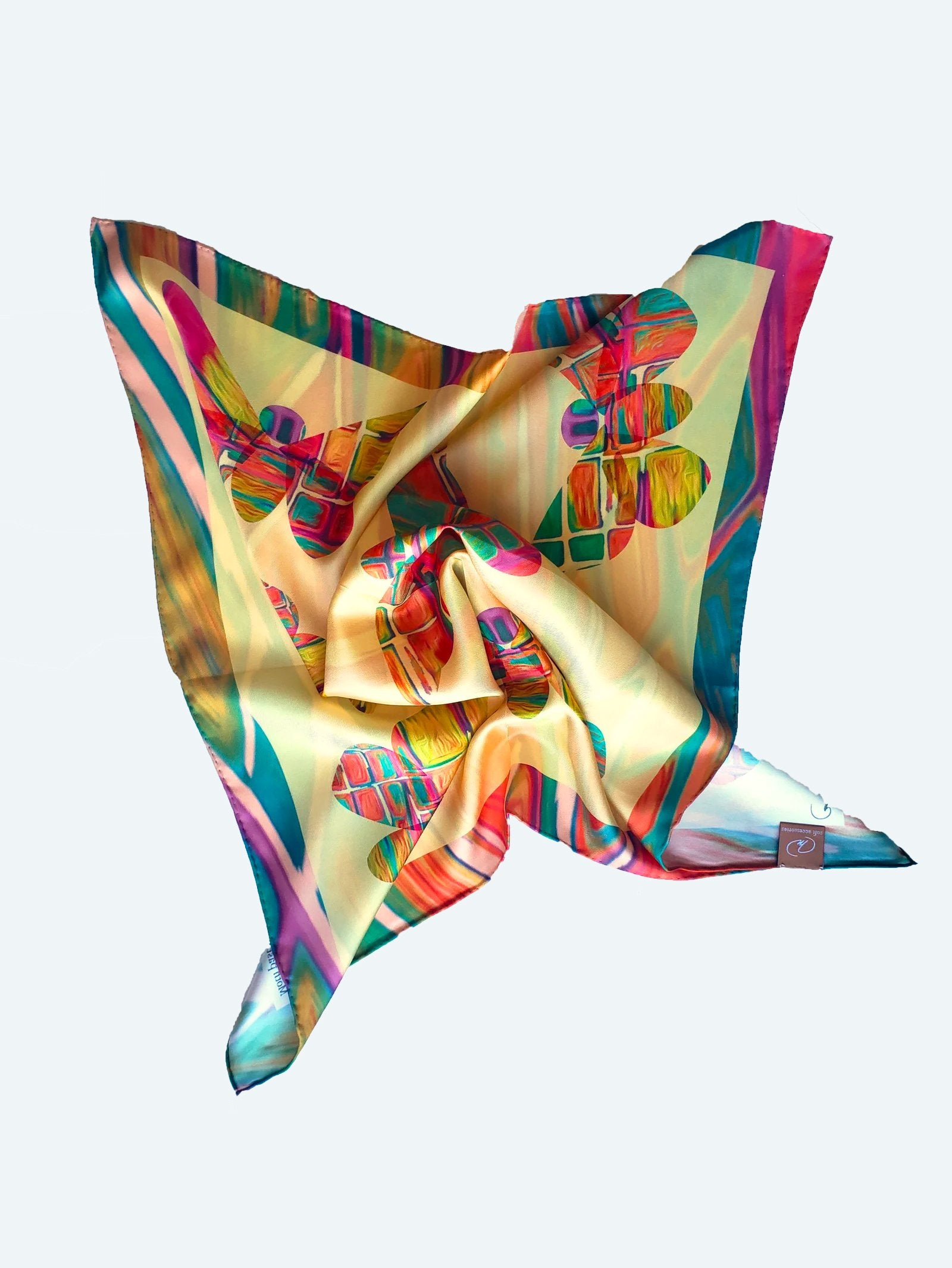Bandana de Seda Moth 60 – Elegancia alegre con un toque de fantasía de mariposas en edición limitada.