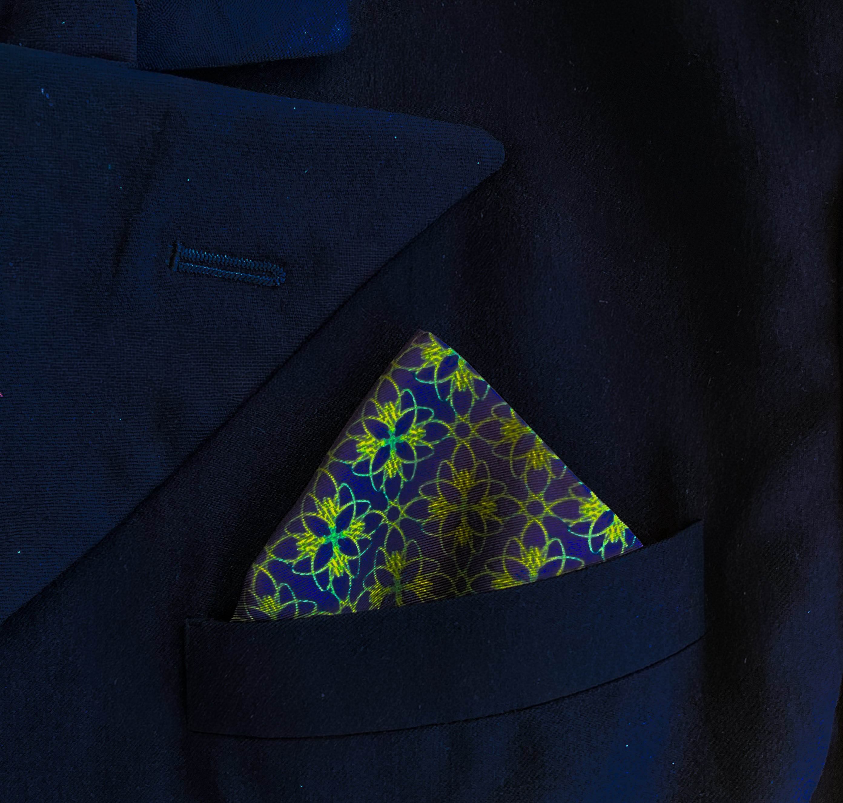 Blue Emblem Pocket Square
