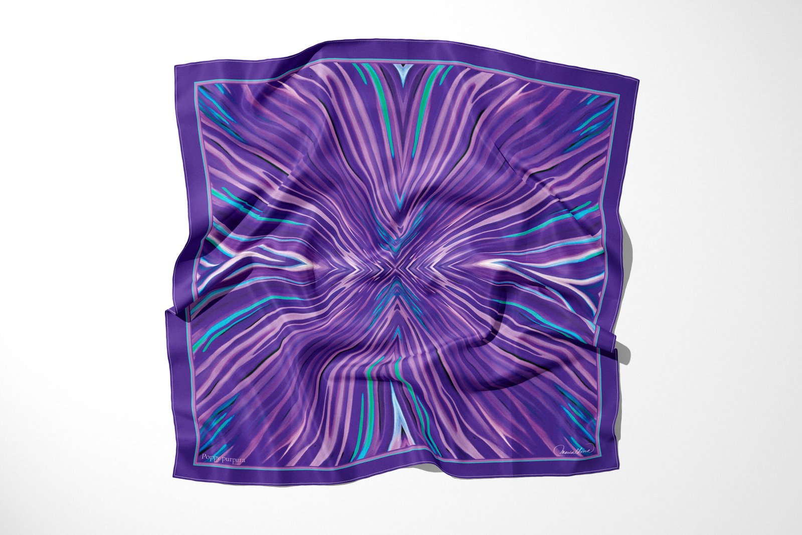 Purple Poppy Silk Scarf 
