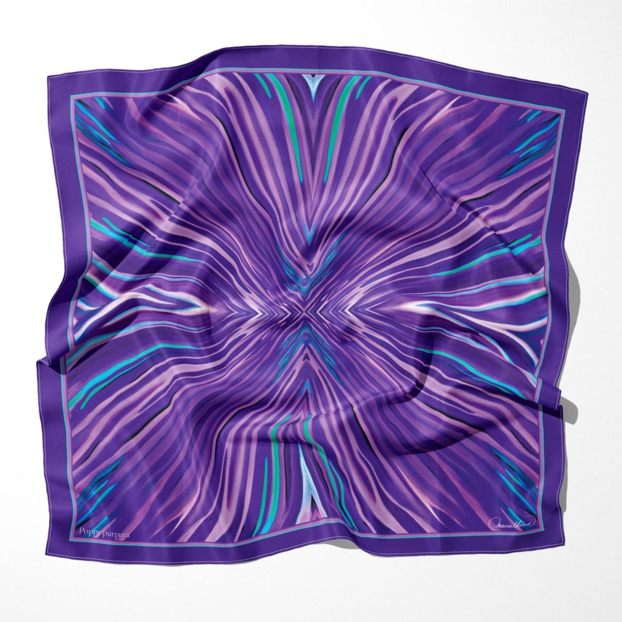 Poppy Morada Pañuelo de Seda
