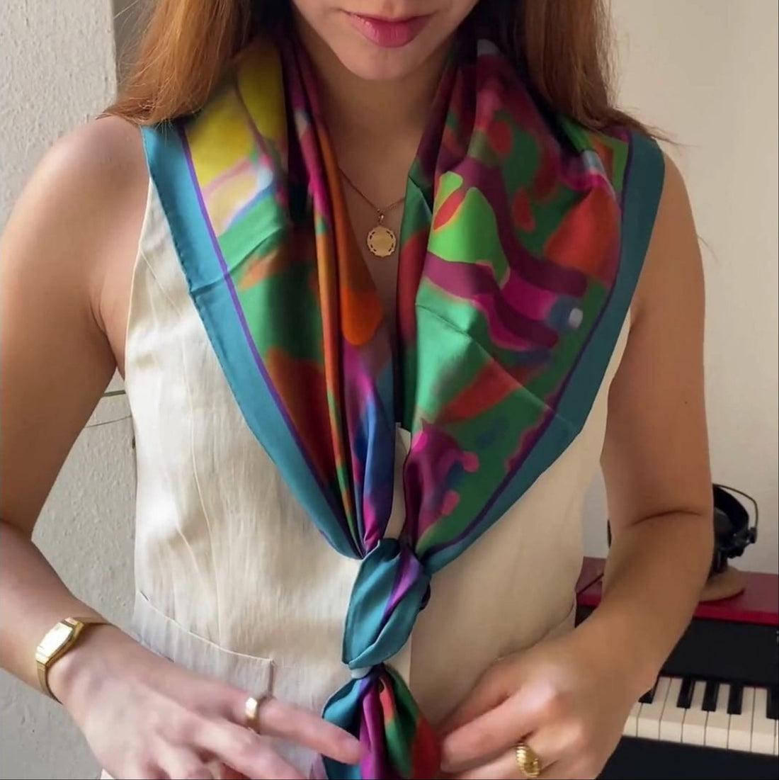 carre silk primavera 90 scarf