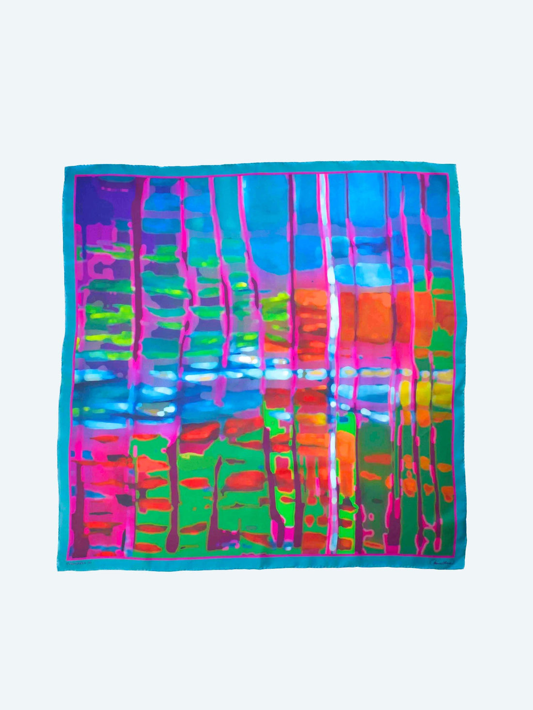 Pañuelo de Seda Primavera 70 – Elegancia Primaveral de la Colección Bosque Encantado Inspirada en La Cruz