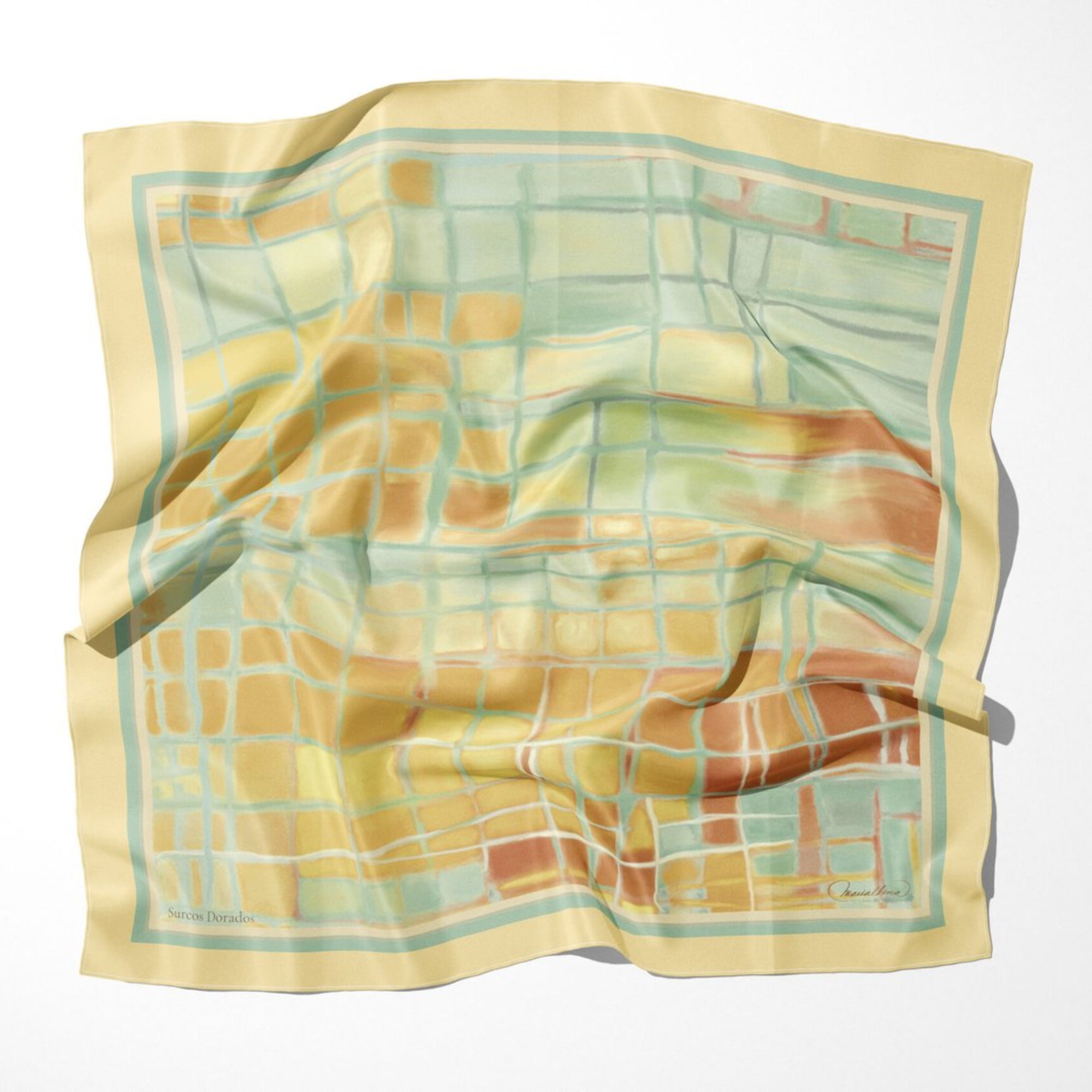 Pañuelo de Seda Surcos Dorados
