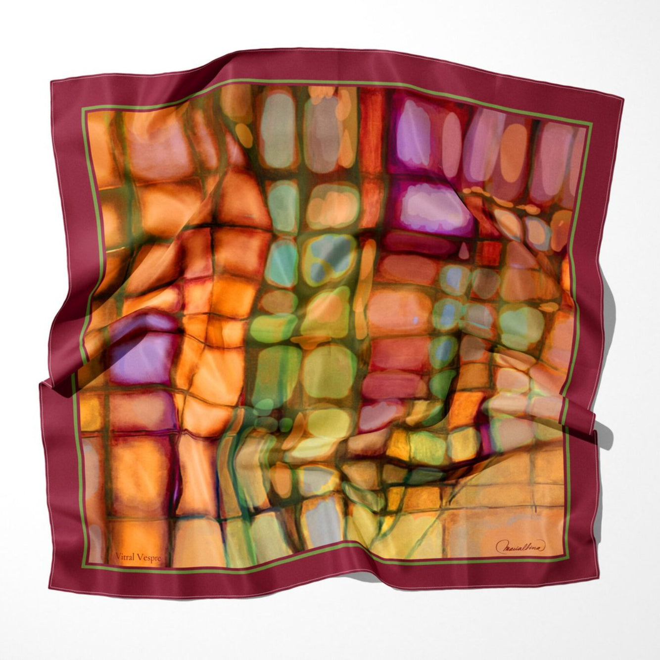 “Vitral Vespre” Pañuelo de Seda