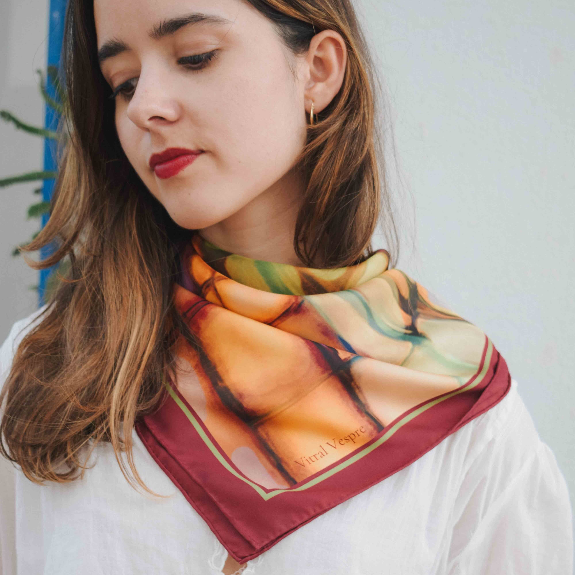 “Vitral Vespre” Pañuelo de Seda