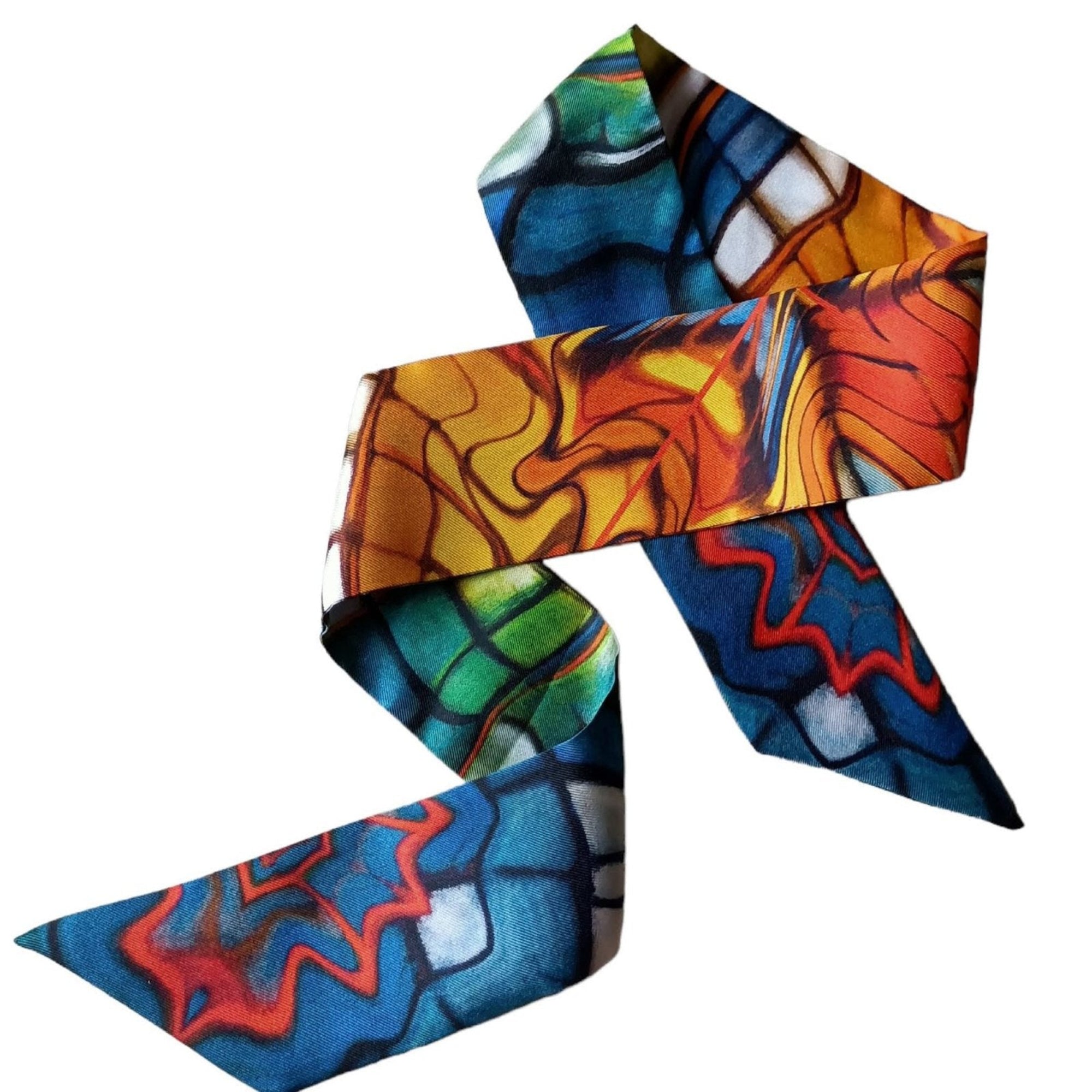Stained Glass Thin Silk Tie