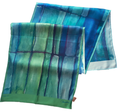 Azul y verde - Bufanda larga Sitges 160