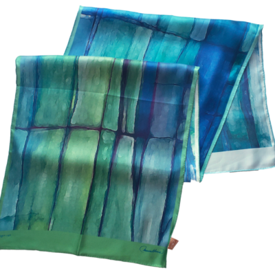 Azul y verde - Bufanda larga Sitges 160