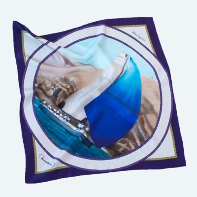 Bandana de Seda Blue Spi: Elegancia náutica inspirada en la regata de Lima