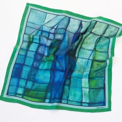 Pañuelo Azul verdoso inspirado en el mar mediterráneo