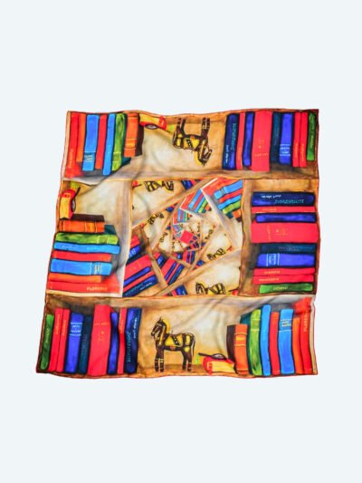 Silk Scarf Cavallet Carré Cavallet Carré Silk Scarf – Artistic Elegance with Fibonacci Flair and Literary Charm