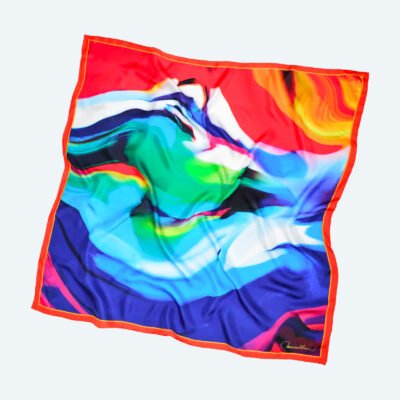Happy Colorful Silk Scarf – Limited Edition Joy in Every Hue, Hand-Finished in Luxurious Silk
