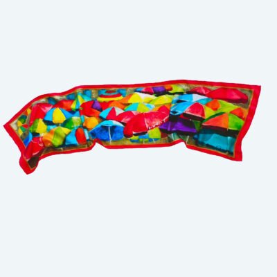 Pañuelo Delgado de Verano Parasols – Elegancia sensual y felicidad veraniega en cada hilo de seda.