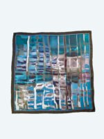 Pañuelo de Seda Hivern 70 – Elegancia del Bosque Encantado en Azules Fríos y Lujoso Twill