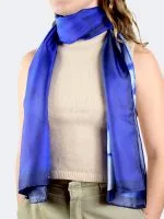 Abstract Blue Long Scarf Azul 160 (Peru)