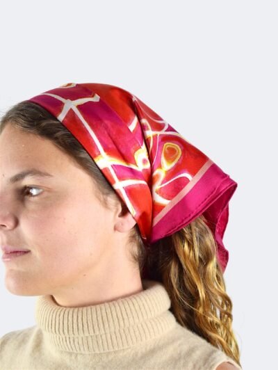 MARIALBINA WEB27 Silk Scarf Arabesque 70 cm - Image 1