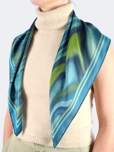 MARIALBINA WEB9 Silk Scarf Carre Marble 90 - Image 1