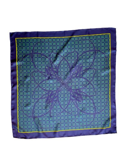 Emblema Blue Silk Scarf 70 - Image 2