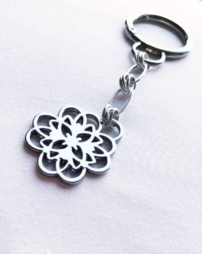 mini anagrama key chain Llavero Mini Anagrama Plateado - Image 1
